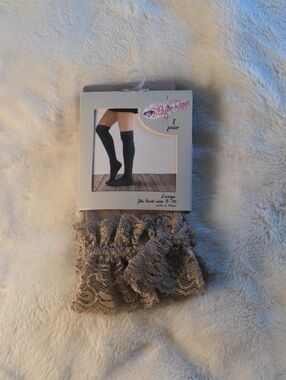 Blazin Roxx Taupe Lace Ruffle Boot Cuffs